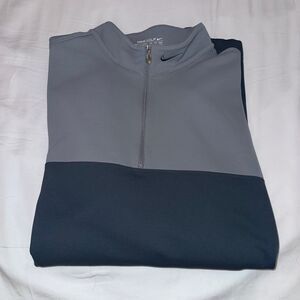 NikeFit Therma Golf Mock Neck 1/4 Zip Pullover Size 2XL XXL EUC Blue Gray
